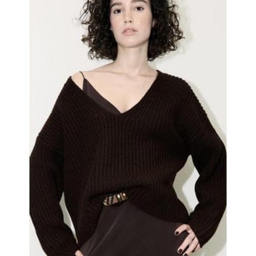 Pull cachemire marron femme hot sale